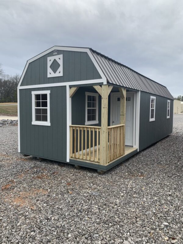 Wood Building Side Center Lofted Barn Cabin