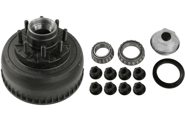 865 Lug 10KGD 09+ 5/8" Stud Brake Hub OIL 12.25" BLK w/bearings seal dust cap and lugs (DRY KIT)