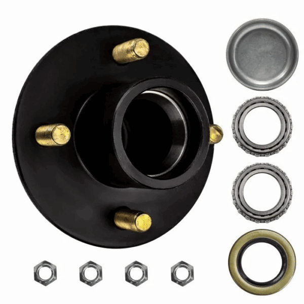 4 Lug 2K hub Idler BLK w/bearings seal dust cap and lugs (DRY KIT)