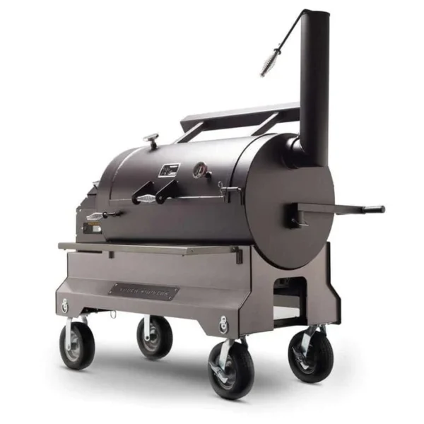 Yoder Smokers: YS1500S Comp Cart (Silver) + Stainless Steel Front Shelf + 2nd Level Slide-Out Cooking Shelf - Image 2