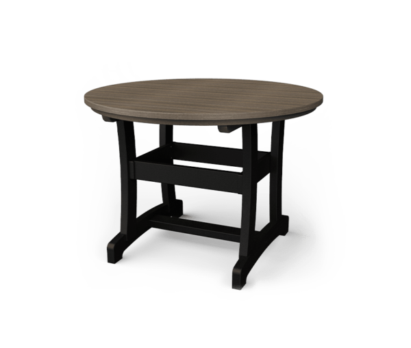 PATIOVA QSTP42R-DCGBK 42" Round Dining Table - Coastal Gray & Black