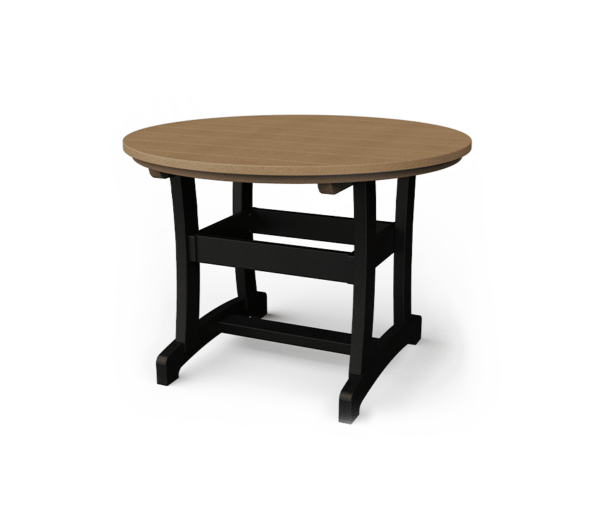 PATIOVA QSTP42R-DWWBK 42" Round Dining Table - Weathered Wood & Black