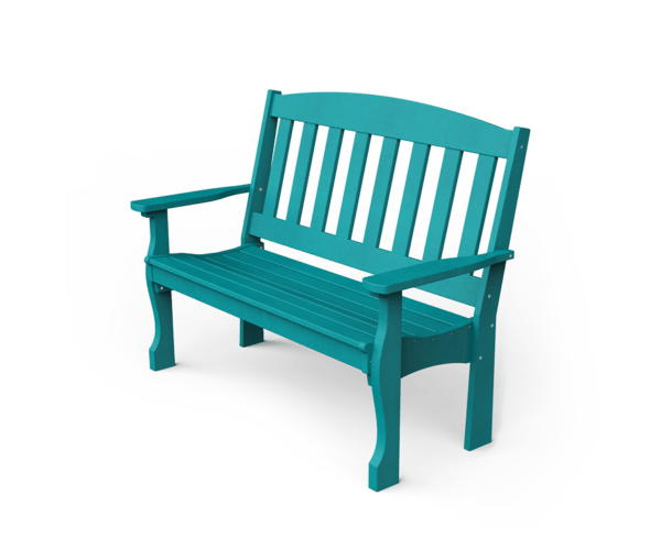 PATIOVA QSCPE4GB-AB Poly 4' English Garden Bench - Aruba Blue