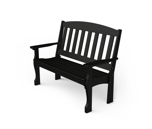 PATIOVA QSCPE4GB-BK Poly 4' English Garden Bench - Black