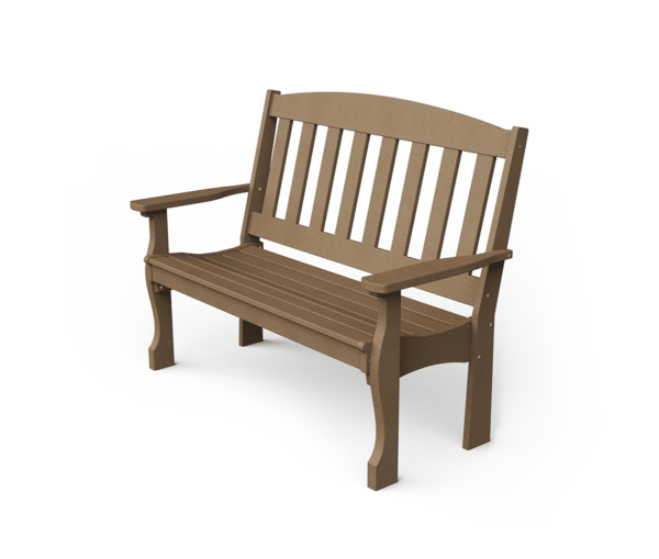 PATIOVA QSCPE4GB-WW Poly 4' English Garden Bench - Weathered Wood