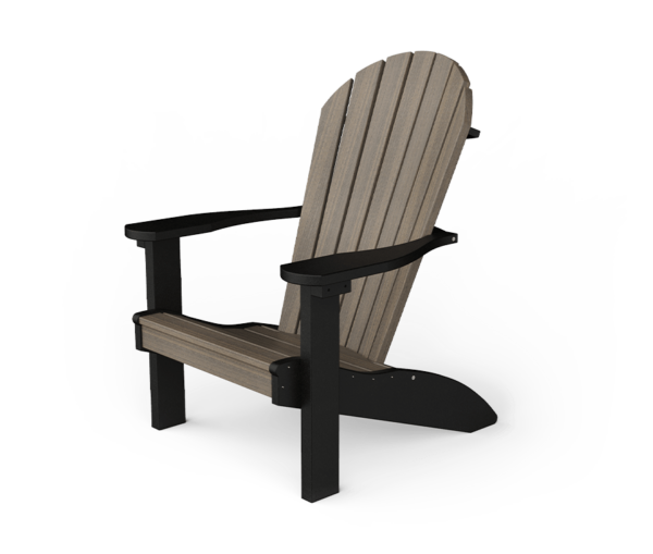 PATIOVA QSCPA2-CGBK Poly Adirondack Chair - Coastal Gray & Black