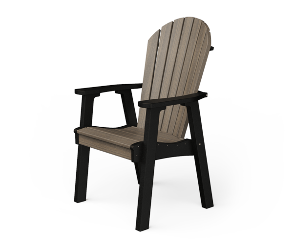 PATIOVA QSCPA2D-CGBK Poly Adirondack Dining Chair - Coastal Gray & Black