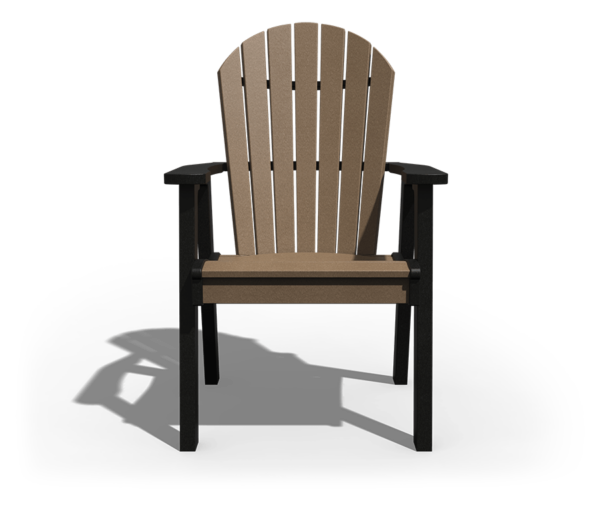 PATIOVA QSCPA2D-BRBK Poly Adirondack Dining Chair - Brazilian Walnut & Black