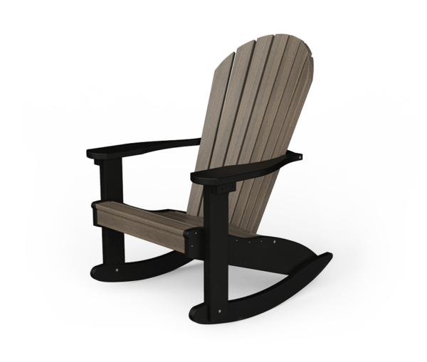 PATIOVA QSCPA2R-CGBK Poly Adirondack Rocker - Coastal Gray & Black