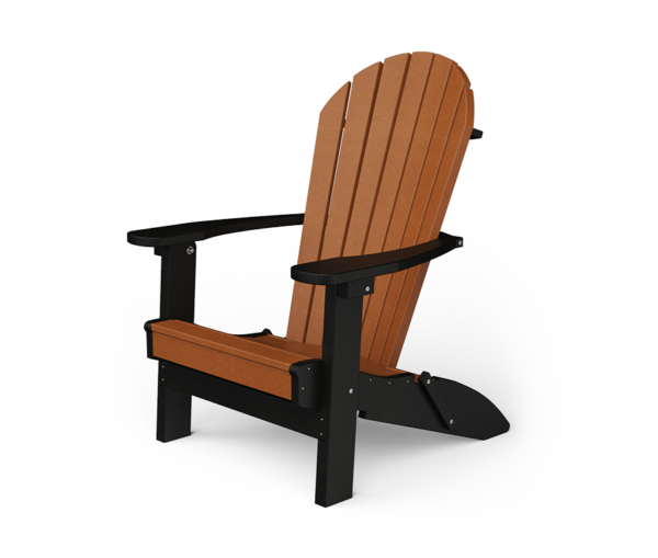 PATIOVA QSCPA2F-CDBK Poly Adirondack Folding Chair - Cedar & Black