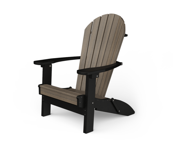 PATIOVA QSCPA2F-CGBK Poly Adirondack Folding Chair - Coastal Gray & Black