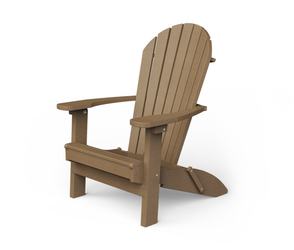 PATIOVA QSCPA2F-WW Poly Adirondack Folding Chair - Weathered Wood