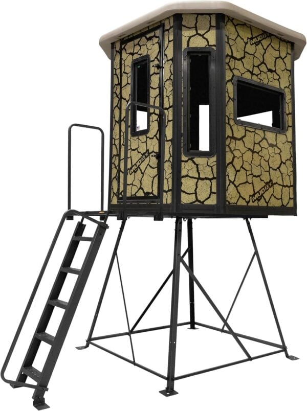 BULL XL BOX BLIND W/ TOWER BASE / STEEL WALL CONSTUCTION / CRACKED MUD CAMO