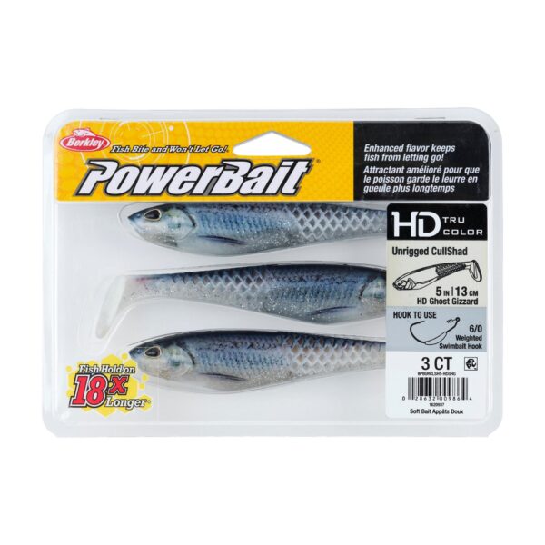 Berkley5 inHD Ghost GizzardPowerBait Unrigged CullShad